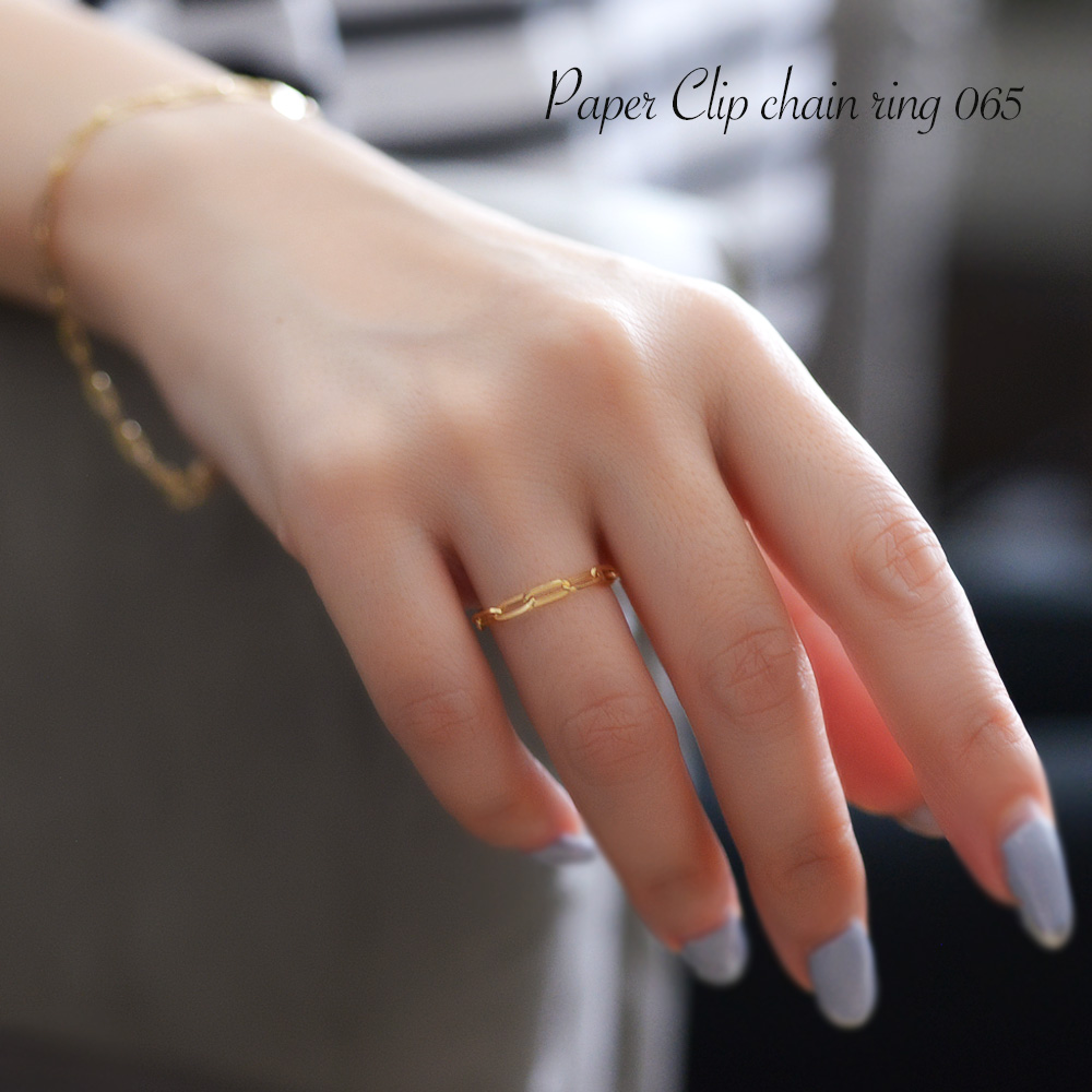 ALOHA MANA（アロハマナ） リング k18 指輪 ペーパークリップチェーン