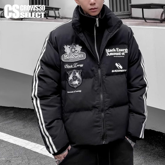 ダウンジャケット メンズ オラオラ系 大人 ダウン 刺繍 エンブレム