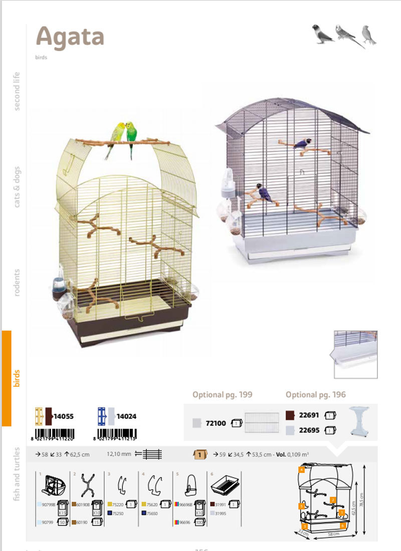 鳥用 鳥かご イタリアIMAC バードケージ アガタブルー オリジナル