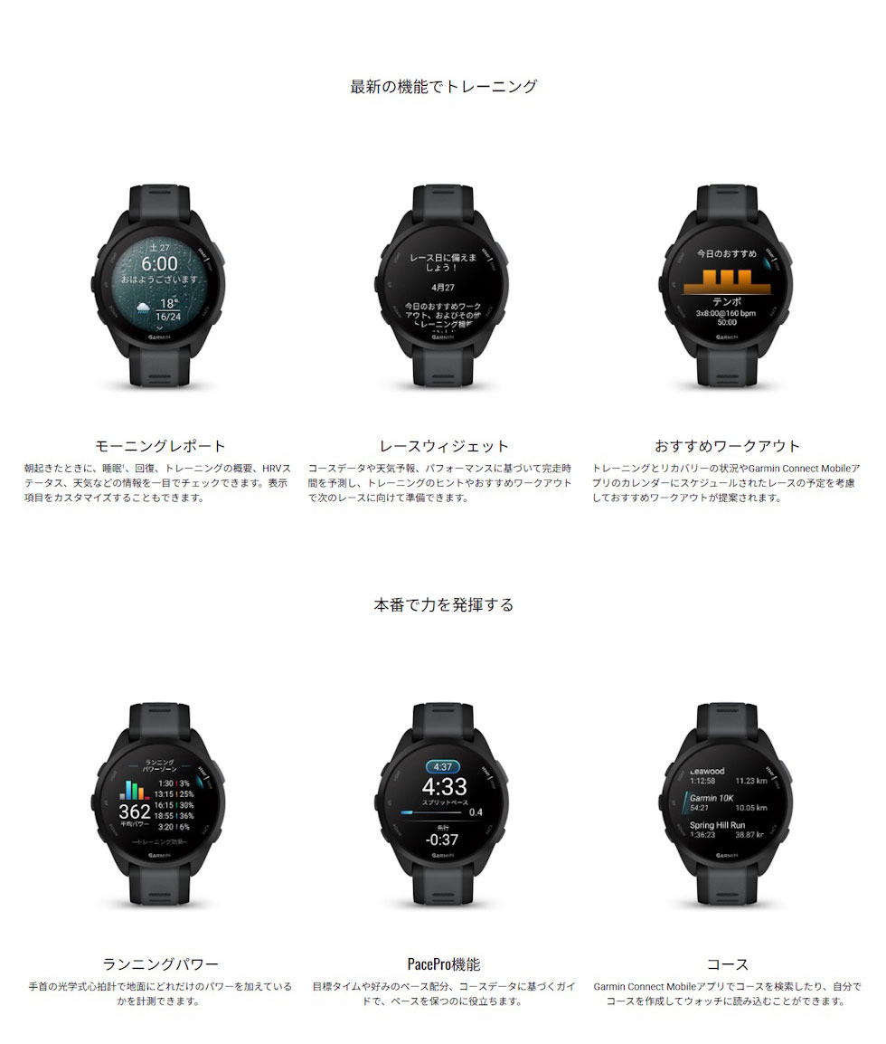 GARMIN（ガーミン） Forerunner 165 Black 0100286380 陸上/ランニング