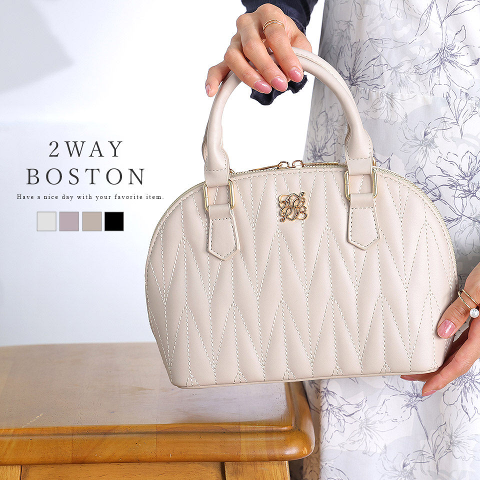 ボストンバッグ ボストン ミニボストン 2way 2WAY 綺麗め キルティング