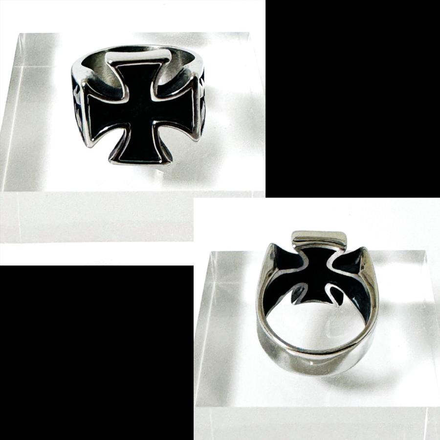 指輪 アイアンクロス リング メンズ 鉄十字 ビッグモチーフ ステンレス