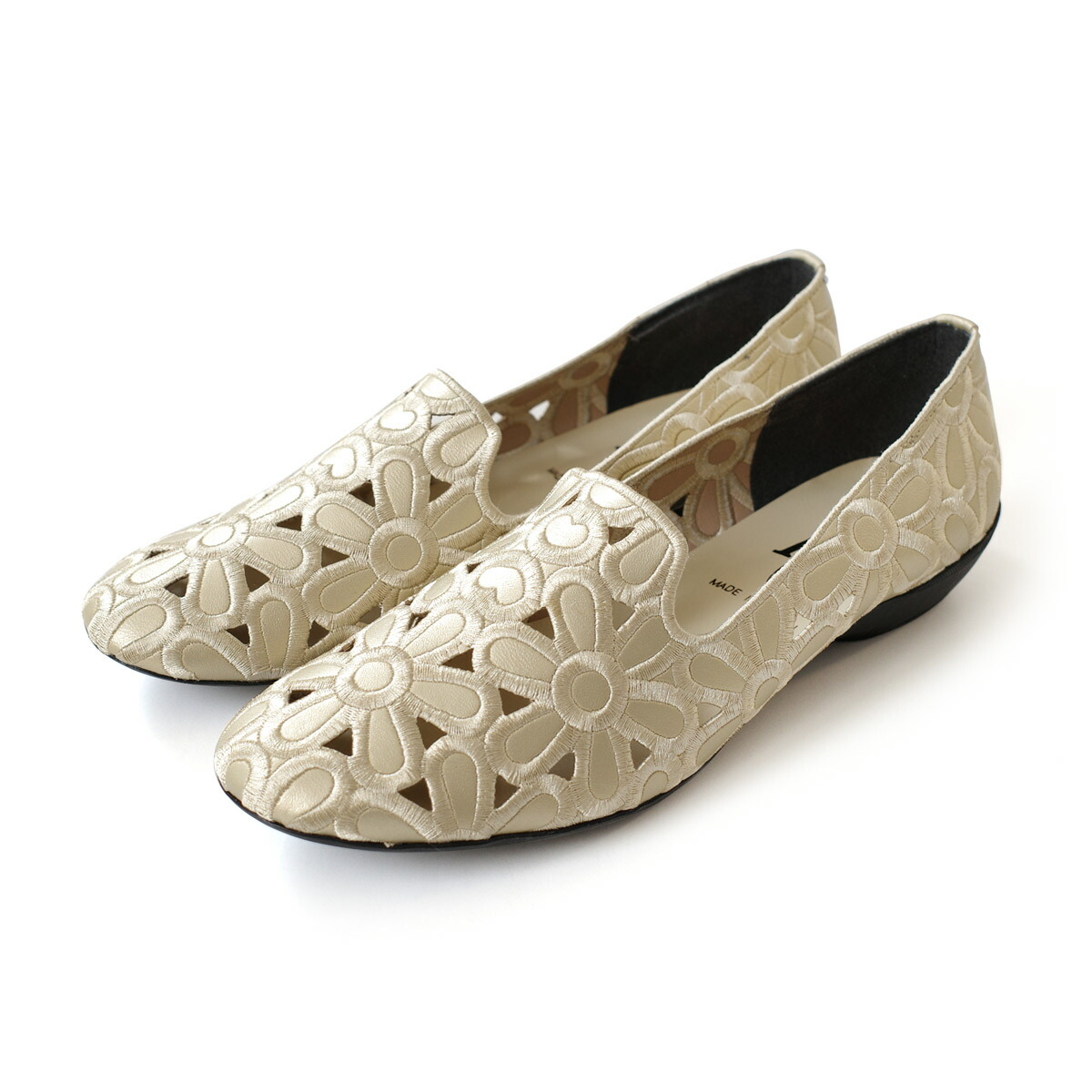 パンプス 歩きやすい フラワー カッティング オペラシューズ オペラ