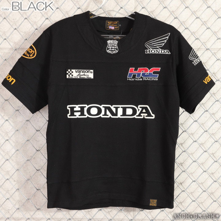VANSON（バンソン） VANSON HONDA 半袖Tシャツ HRV-2401 ホンダ 刺繍