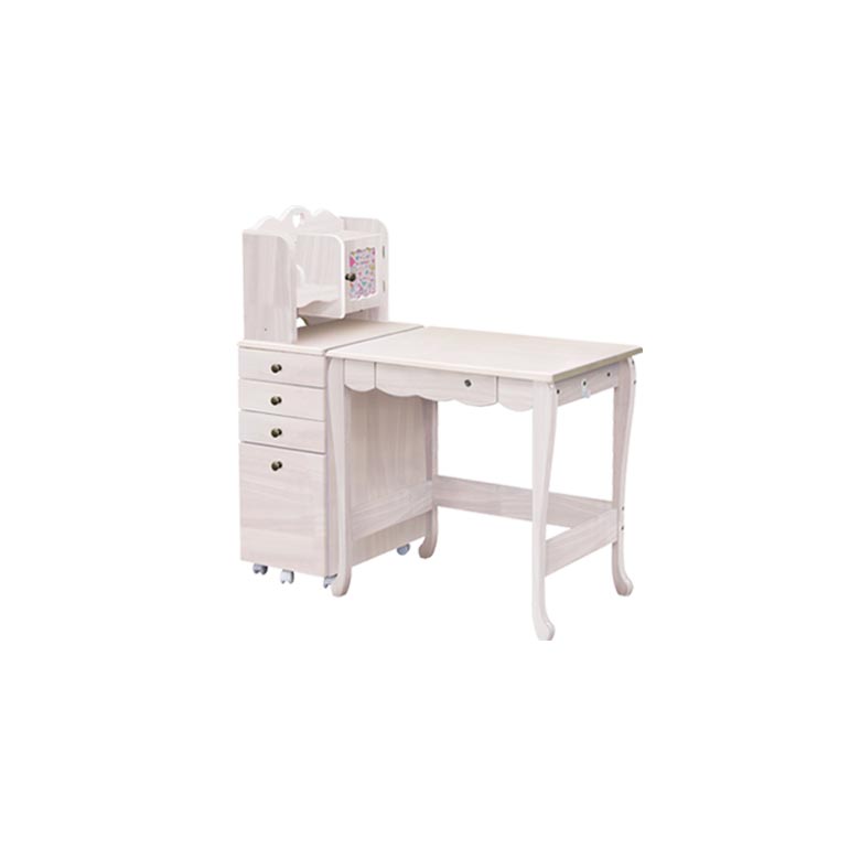 未来商会 学習机 姫 セット シンプル ハート 勉強机 子供 収納 2点