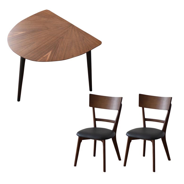 未来商会 ダイニングテーブルセット 3点セット テーブル 2人掛け 幅90