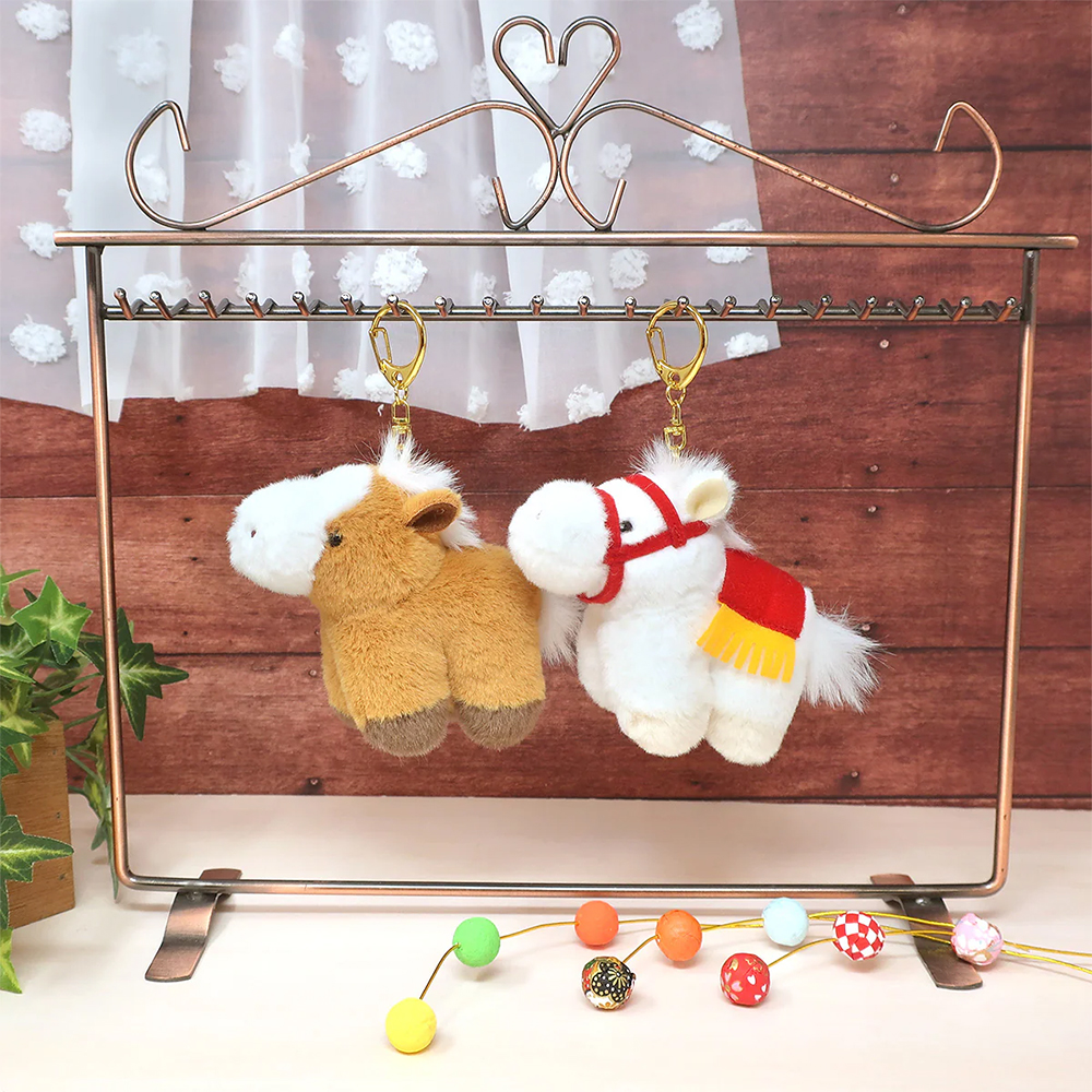 干支ぽちゃシリーズ うまのこ キーチェーン（ちゃいろ）（白）｜2026年