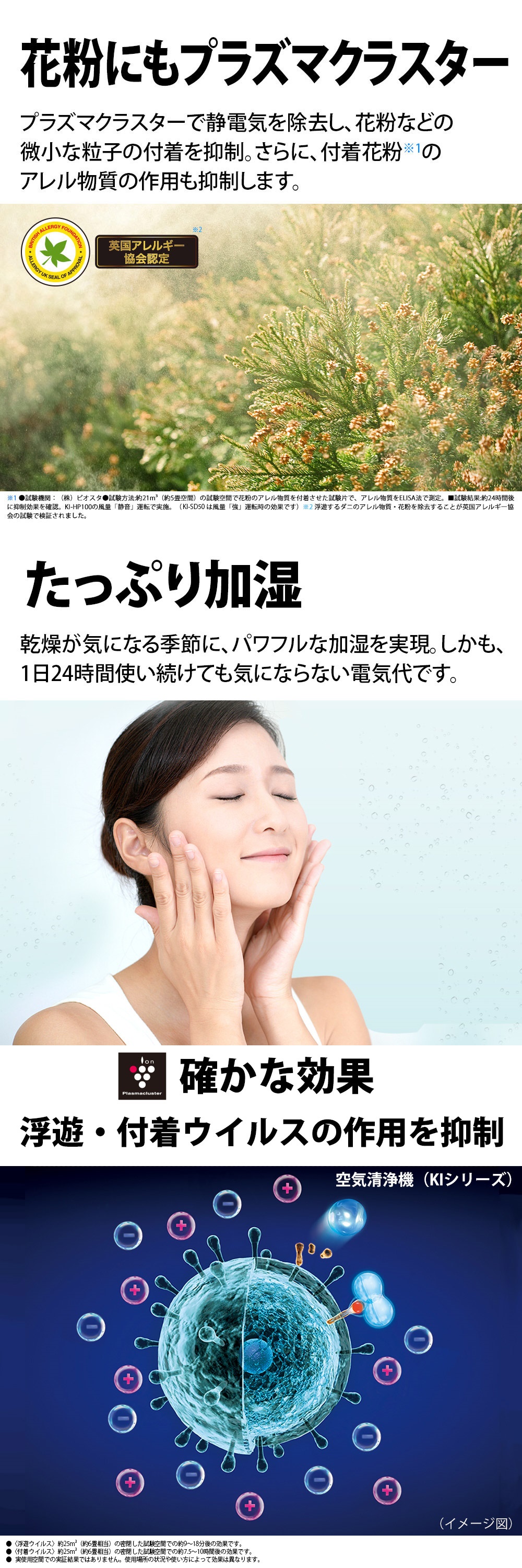 SHARP（シャープ） 空気清浄機 KI-SD50-W プラズマクラスター25000 除