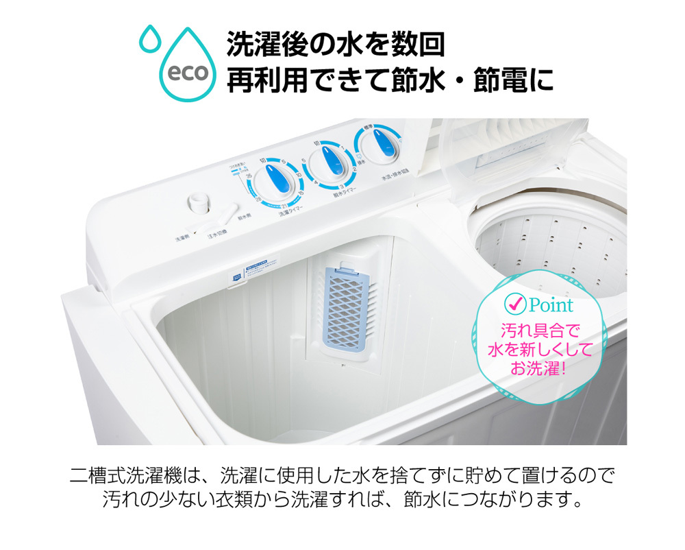MAXZEN（マクスゼン） 期間限定ポイント5倍！ 洗濯機 縦型 8kg 二槽式