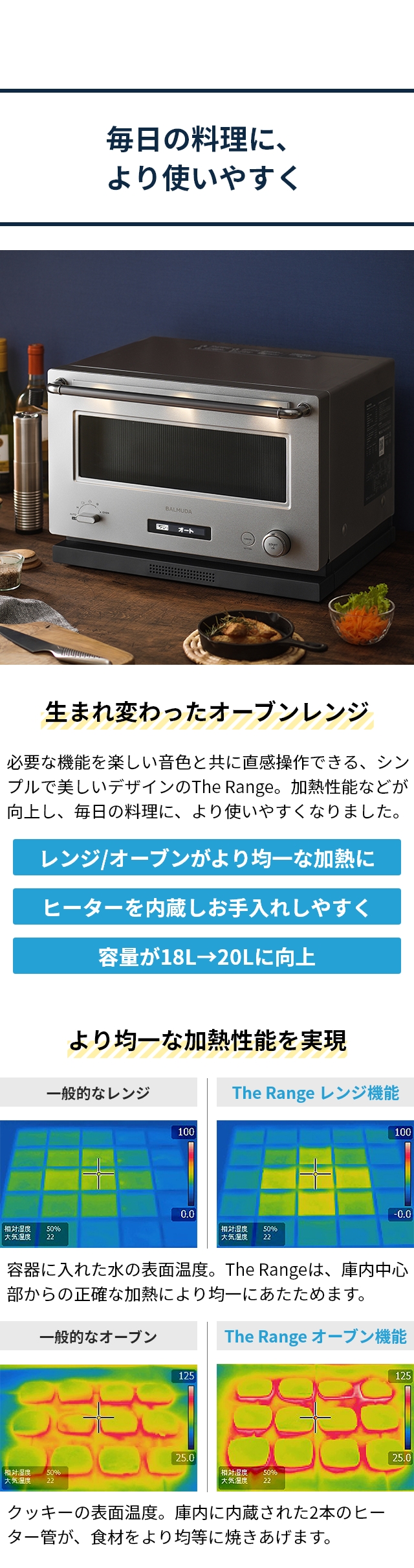 BALMUDA The Range バルミューダ 電子レンジ ザ・レンジ ステンレス