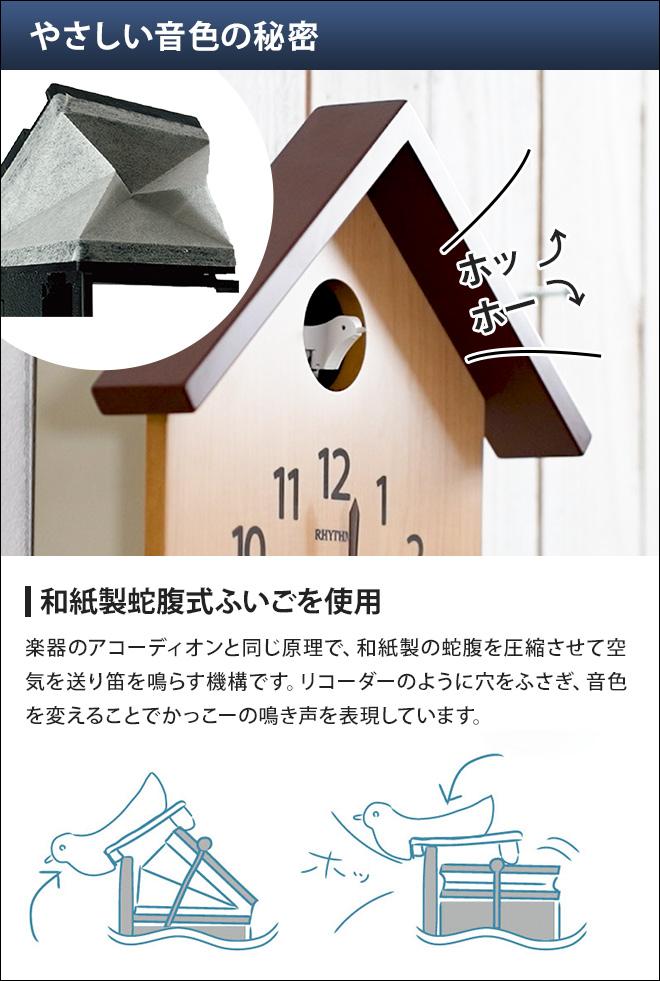 RHYTHM リズム カッコー時計 カッコースタイル145 4MJ441NC06 鳩時計