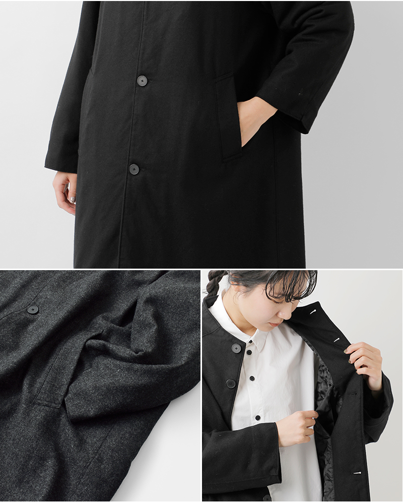 FIRMUM フィル マム ウールシーチング ボトルネック ラグラン コート