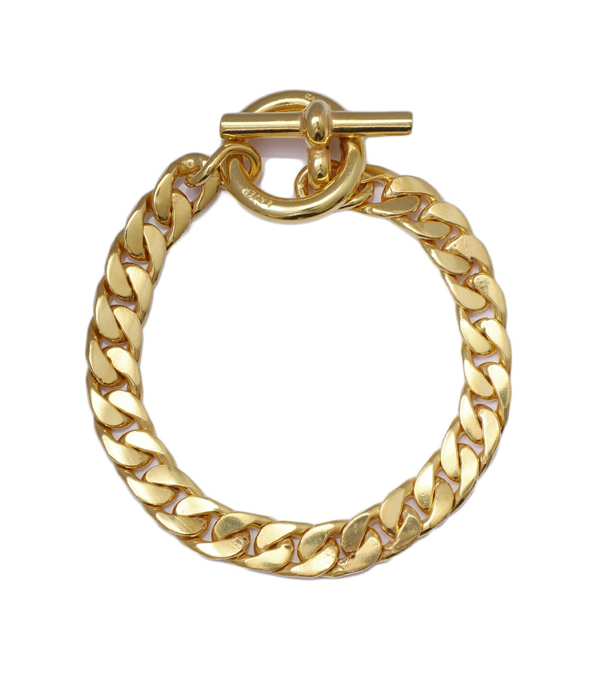 LAVER（ラバー） ： 9MM CURB CHAIN T BAR BRACELET - GOLD - ： LAVER