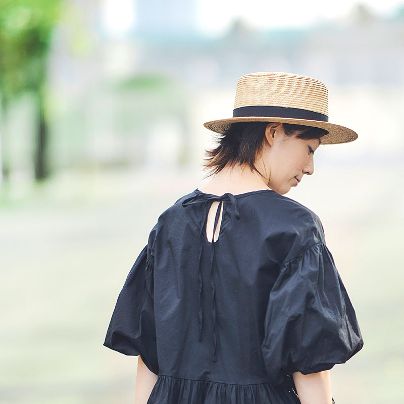 田中帽子店 カンカン帽 麦わら帽子 細麦 Marin/f(マラン/フェム