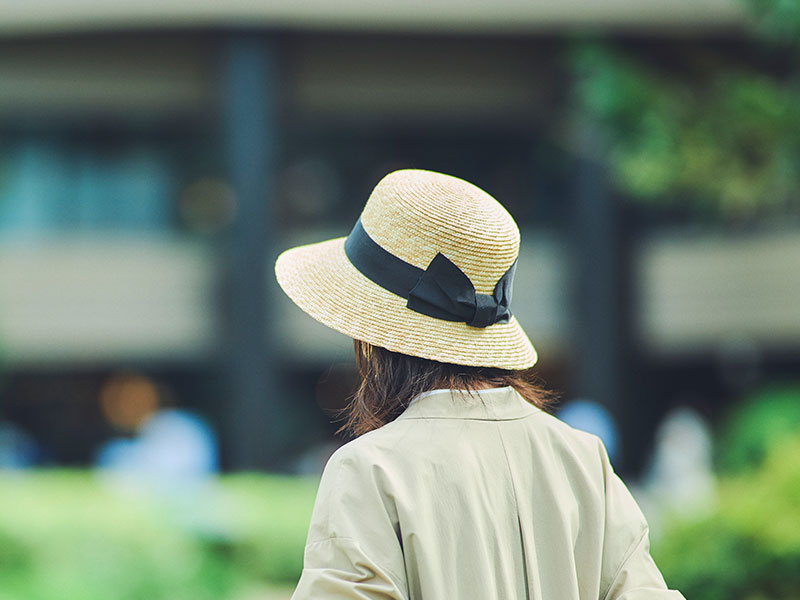 田中帽子店 麦わら帽子 Olivia(オリビア)女優帽 リボン ストローハット