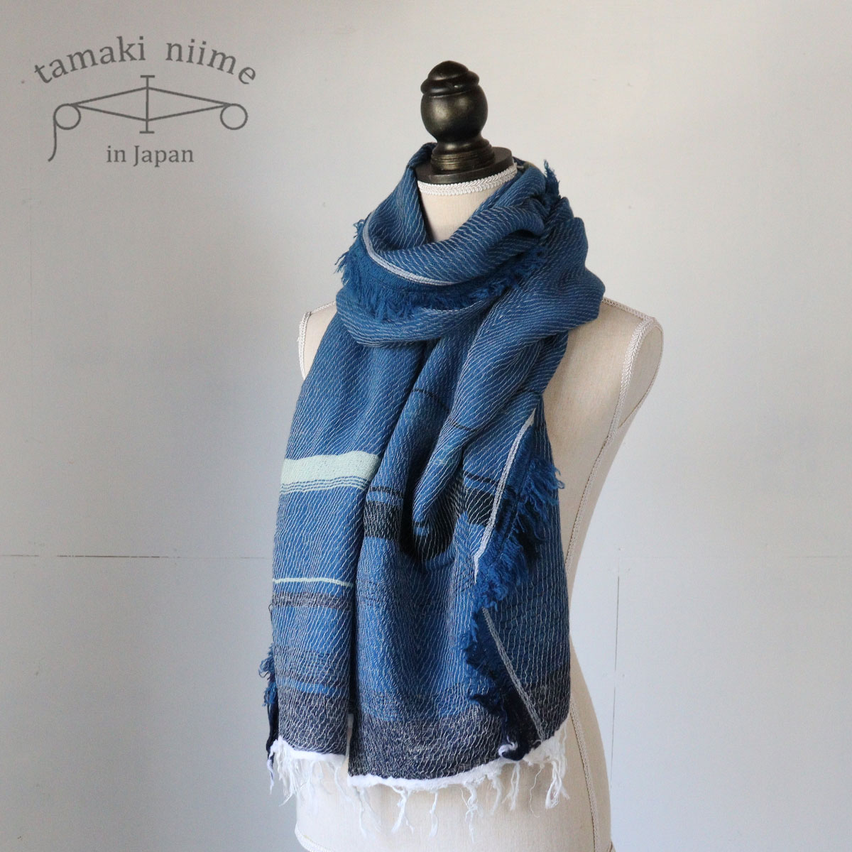 tamaki niime 播州織 ウールコットンショールM roots shawl MIDDLE 55