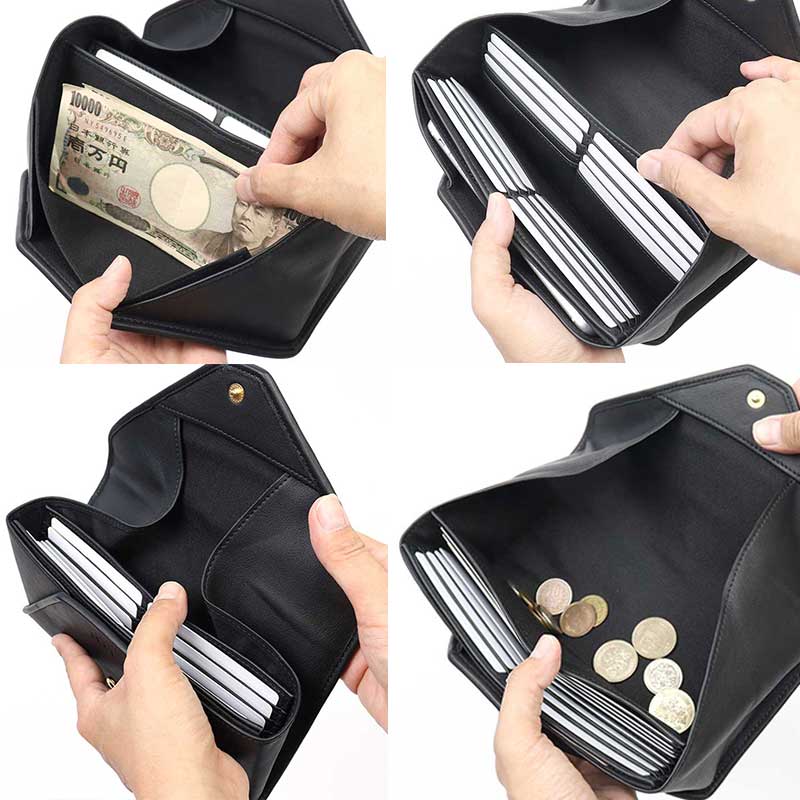 ikot（イコット） ギャルソン長財布 ボックス型小銭入れ 長財布 かぶせ