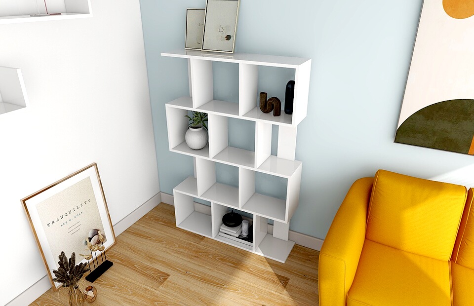 arne（アーネ） ディスプレイラック ホワイト 完成品 本棚 ラック