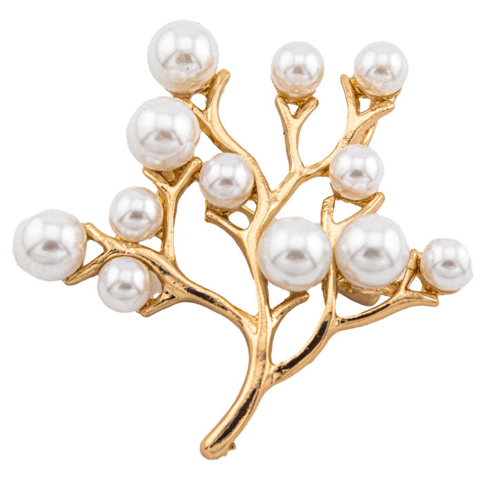 ALA ブローチ パール 落下防止ブローチストッパー付き パールの小枝 卒