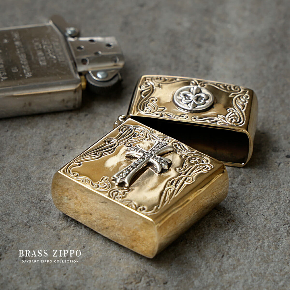 good vibrations Zippo ジッポライター クロス 十字架 ユリ 紋章