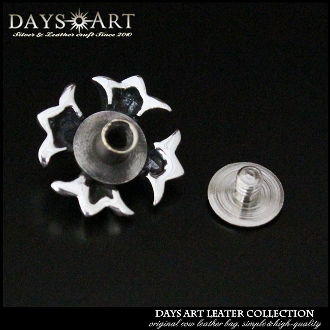 コンチョ シルバー925 ネジ式 パーツ ボタン カスタム 財布 アイアン