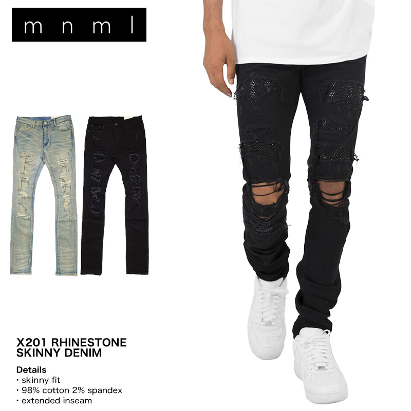 mnml（ミニマル） デニムパンツ スキニー ダメージ メンズ ブランド