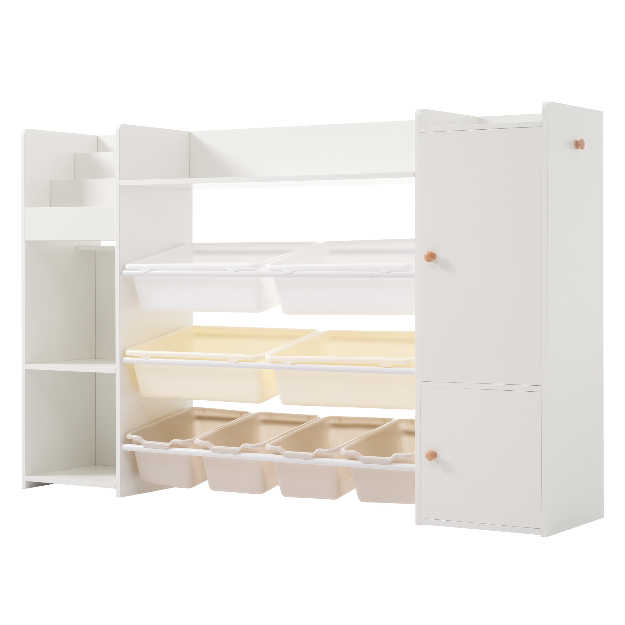 BTM おもちゃ収納 木製 幅118cm 収納棚 大容量 おもちゃ収納 絵本棚