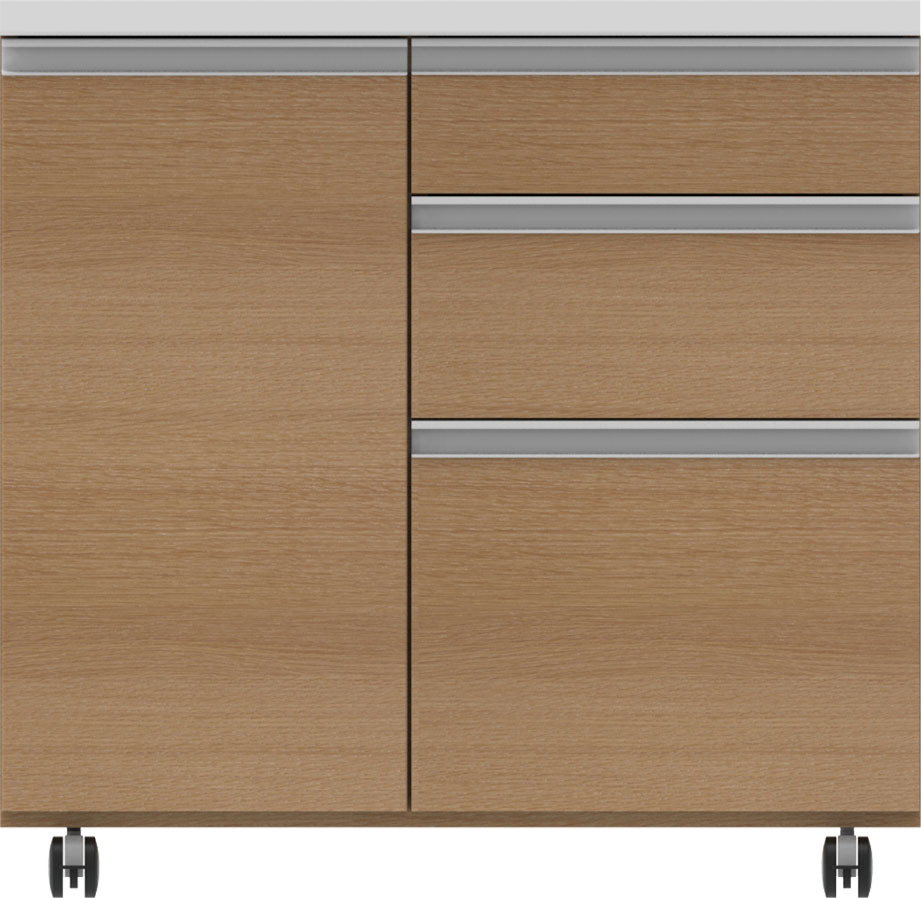 パモウナ 食器棚 幅90cm AW 完成品 キッチンカウンター 間仕切り 高級