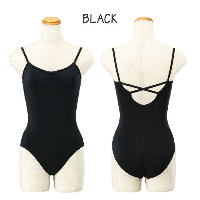 バレエ レオタード子供 大人用 レオタード ジュニア 黒 キャミソール