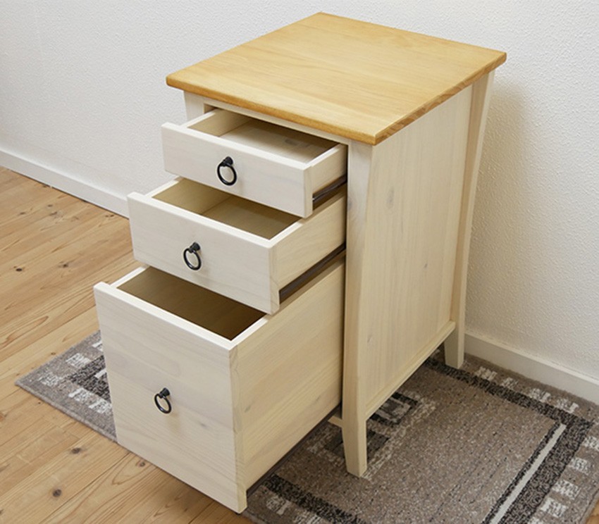 フレンチカントリーデスク サイドチェストF03セット リング取っ手