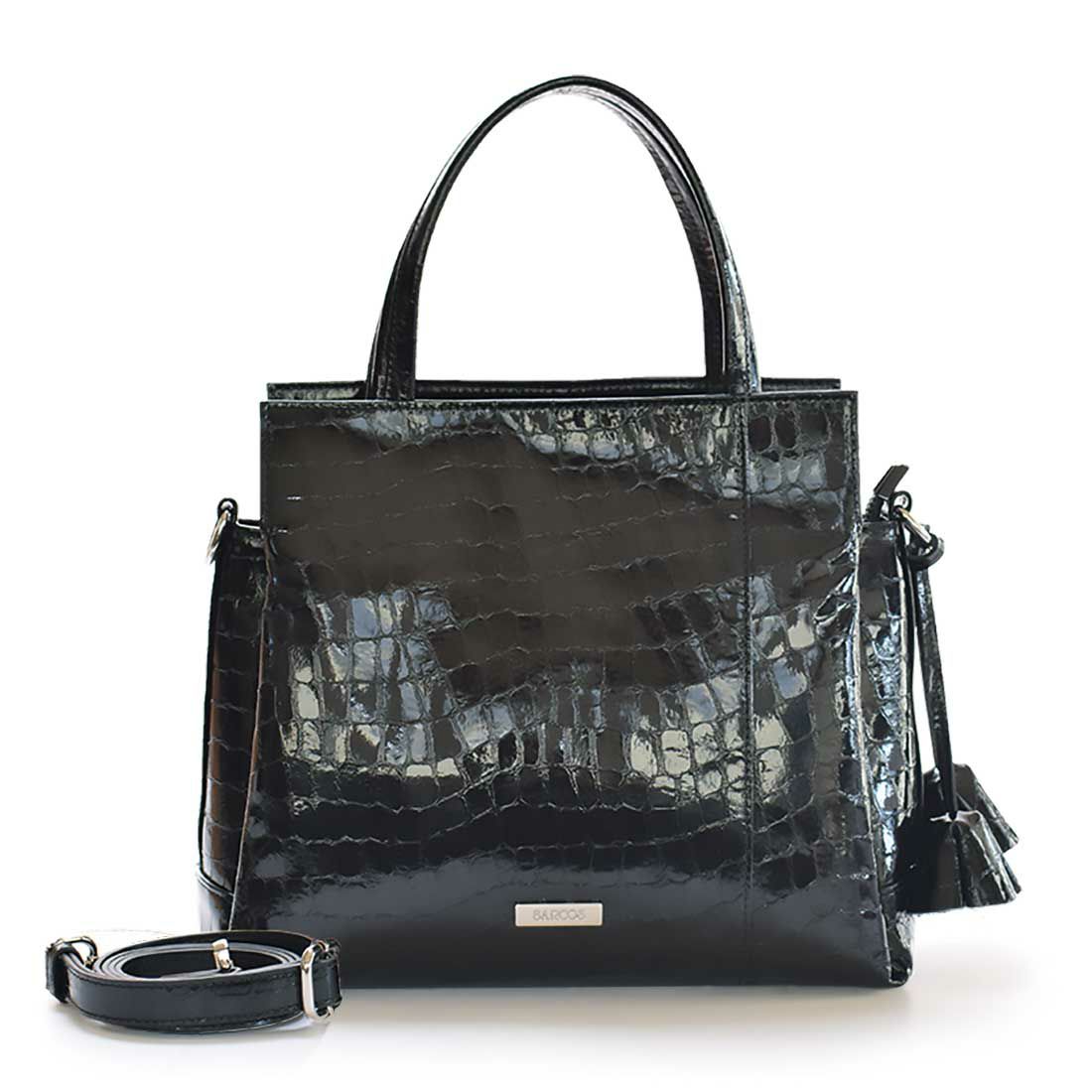 BARCOS（バルコス） シャイニングレザークロコダイル型押し2way