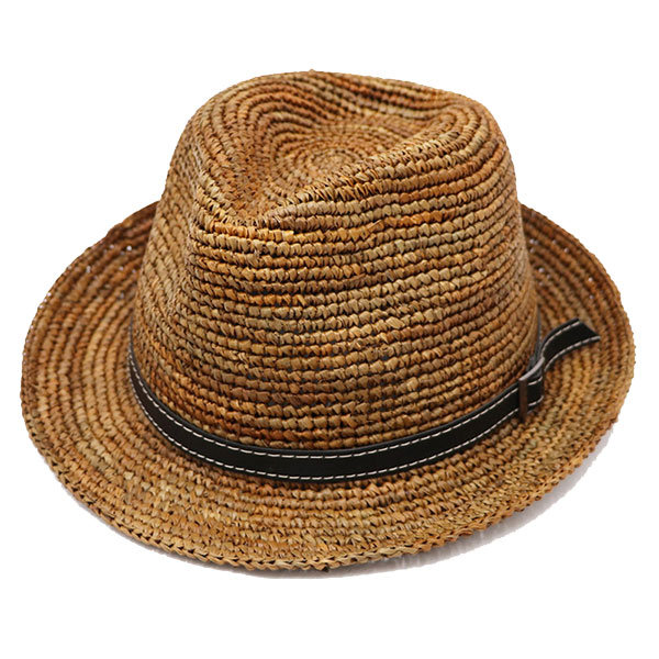 ラフィア 帽子 中折れハット ラフィア帽 麦わら帽子 ラフィアハット