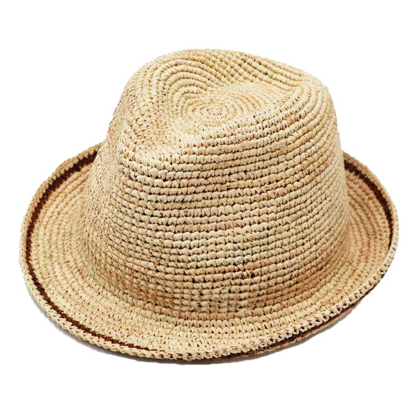 ラフィア 帽子 中折れハット ラフィア帽 麦わら帽子 ラフィアハット