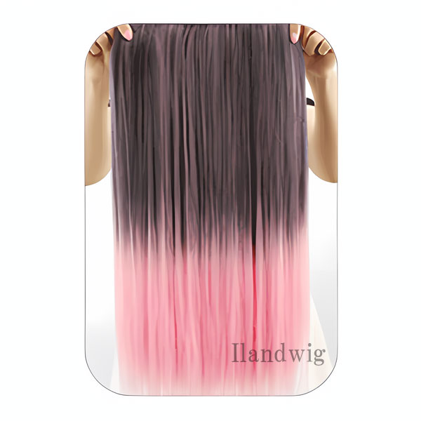 グラデーション エクステ ウィッグ ストレート カール カラーウィッグ