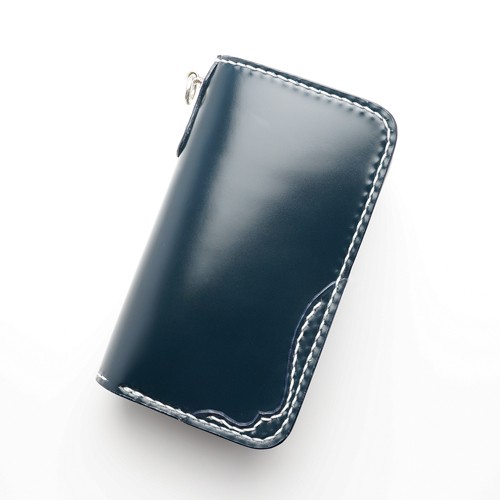 コードバン ミドルウォレット Bタイプ 本藍染め ミドルサイズ ポケット