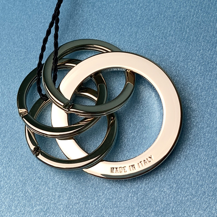 ブルガリ キーリング メタル 3連 レディース メンズ ブラック レッド