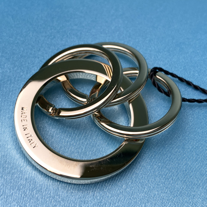 ブルガリ キーリング メタル 3連 レディース メンズ ブラック レッド