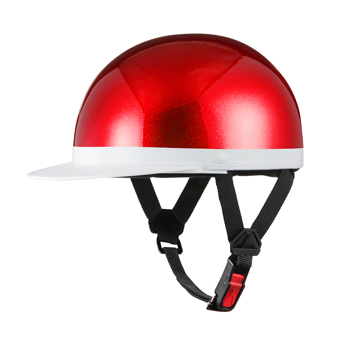 バイクヘルメット 半キャップ 半ヘル 白ツバ Lサイズ 57~59cm SG規格