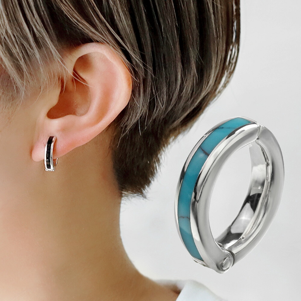 Binich（ビニッチ） シルバー925 ターコイズ&オニキス イヤーカフス