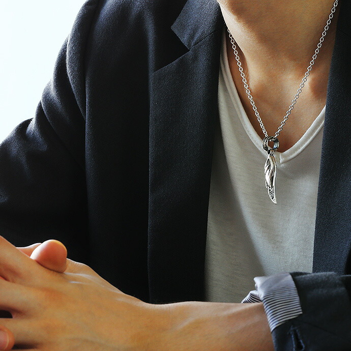 Binich（ビニッチ） シルバー925 フェザーネックレス メンズ