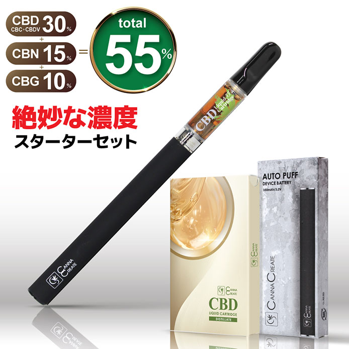 CANNACREATE CBD CBN CBG リキッド 85% スターターセット 1ml