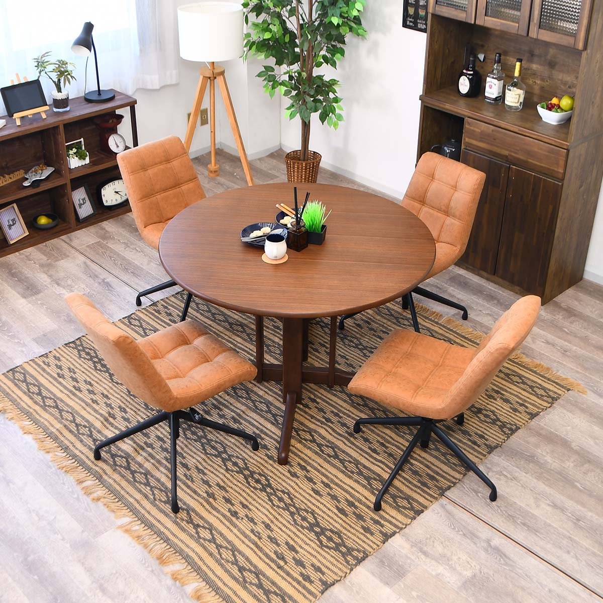 ダイニングテーブルセット 丸テーブル 円形 5点セット おしゃれ