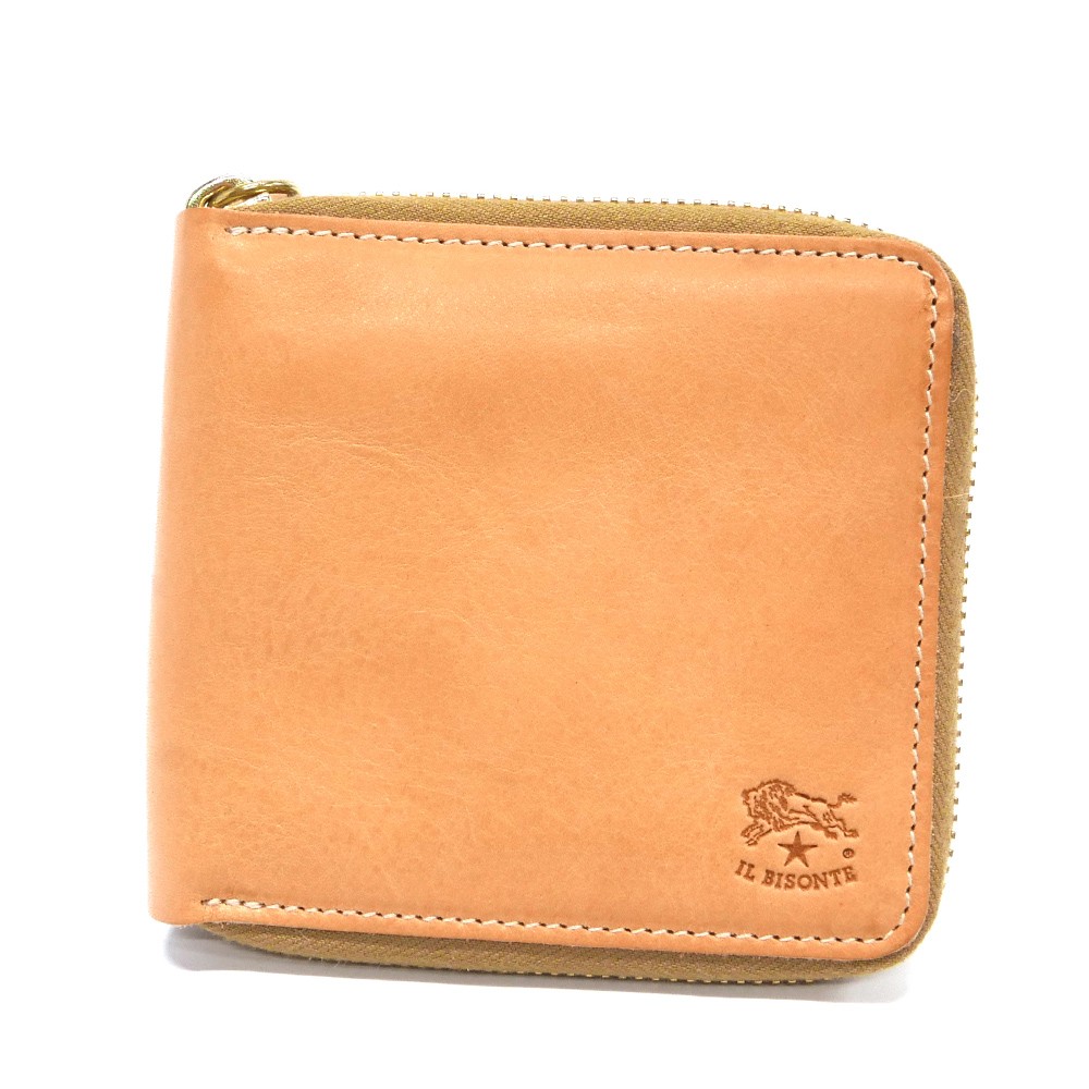 IL BISONTE（イルビゾンテ） 二つ折り財布 ラウンドファスナー レザー