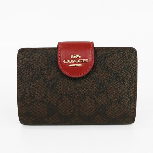 COACH（コーチ） 二つ折り財布 レディース ミディアム コーナー ジップ