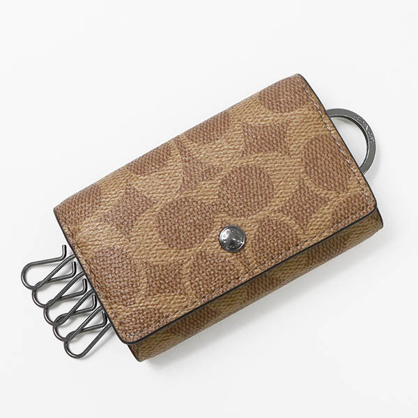 COACH（コーチ） キーケース シグネチャー キャンバス ファイブリング