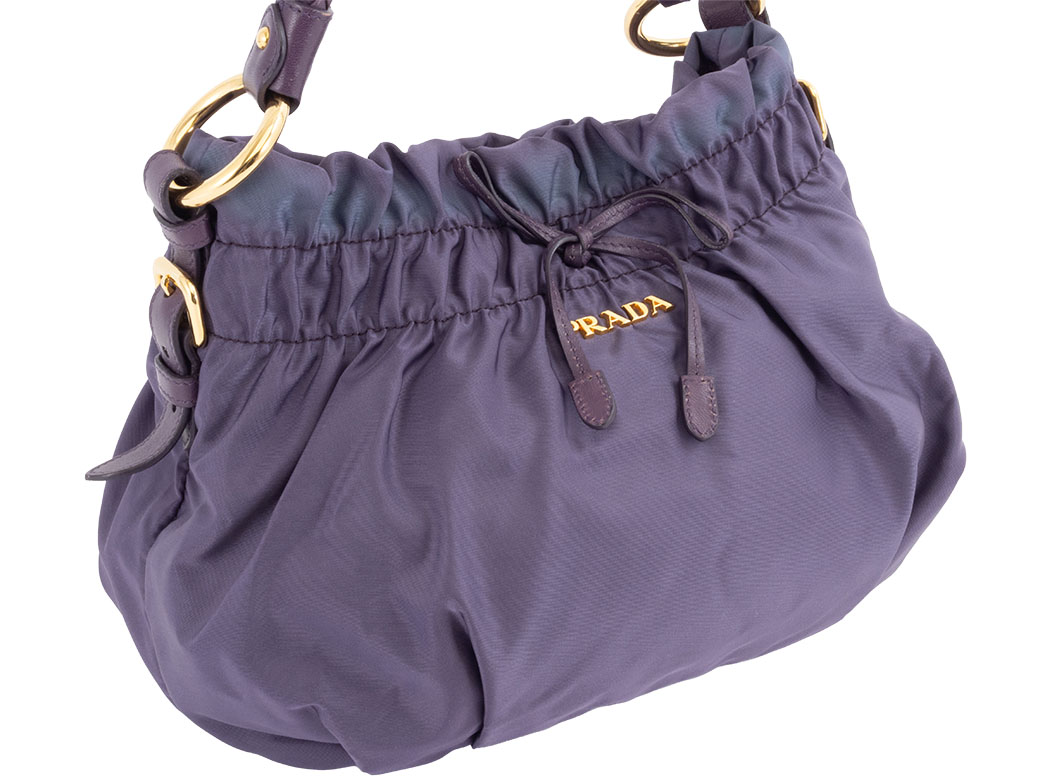 PRADA（プラダ） ギャザーリボン ハンドバッグ BR4237 パープル