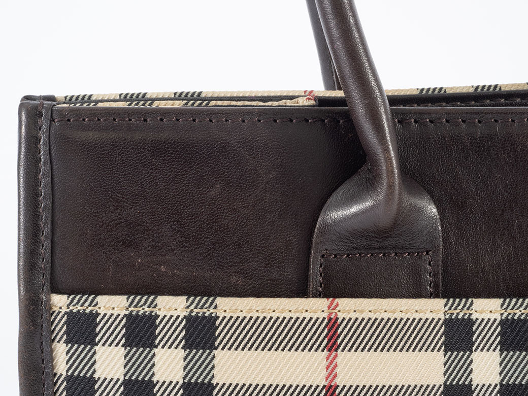 BURBERRY（バーバリー） ノバチェック ハンドバッグ キャンバスxレザー