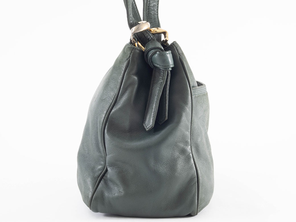 LOEWE（ロエベ） アナグラム ショルダーバッグ ラムレザー グリーン