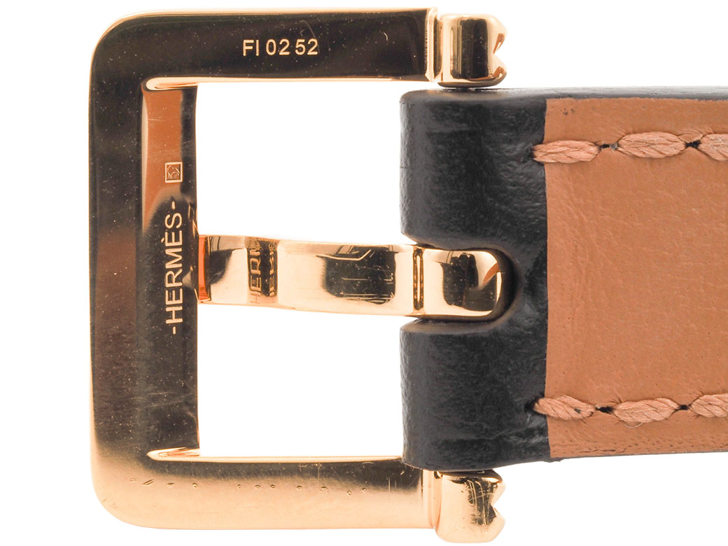 HERMES（エルメス） ポップH ギヨシエ 15 ベルト ブラックxゴールド