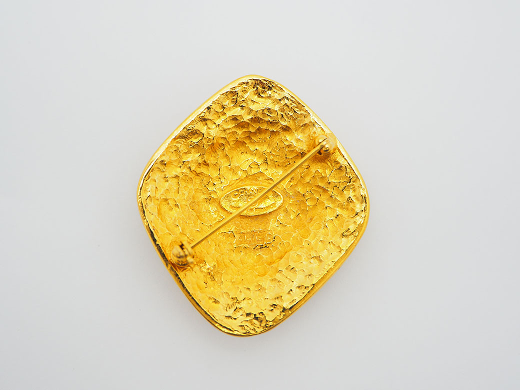 CHANEL（シャネル） ヴィンテージ ひし形 ココ ブローチ ゴールド